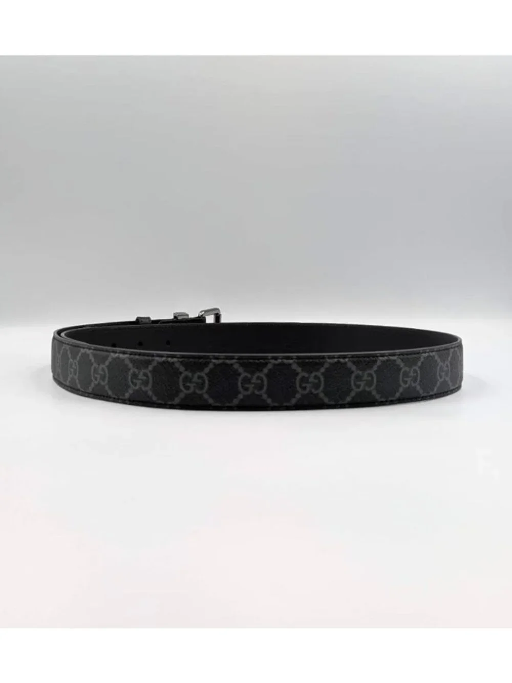 Gucci Men’s GG Supreme Coated Canvas W3cm Monogrammed Belt Black 100cm 822150